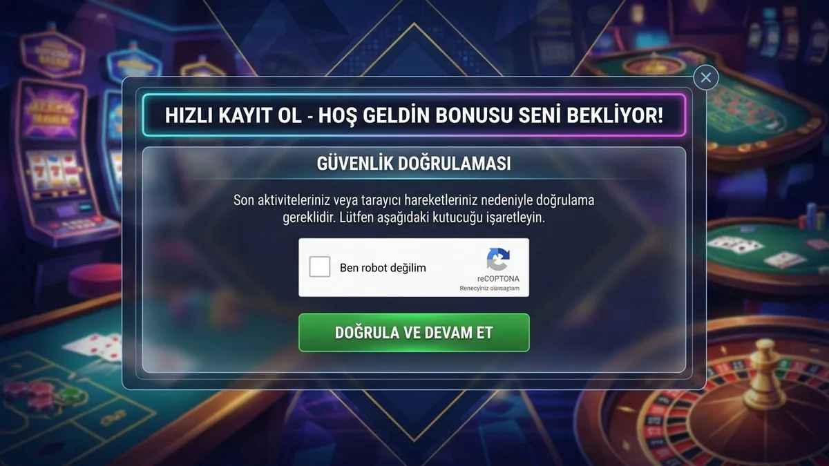 Bonuslu kayıt ekranı